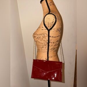 Patent Leather Red Envelope Crossbody Bag